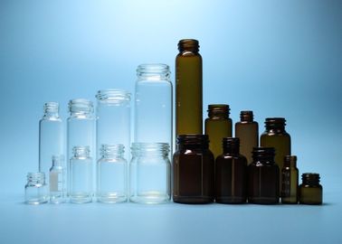 Het duidelijke en Amber Farmaceutische of Kosmetische Ingepaste Hoogste Flesje van de Glasfles