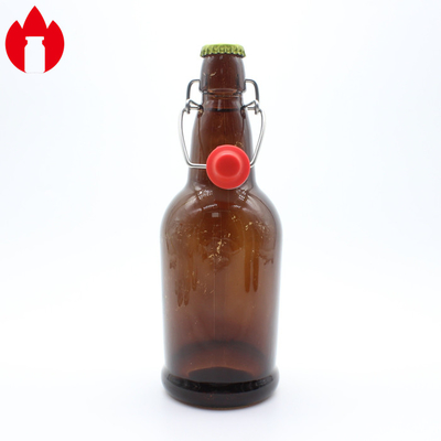 Op maat gemaakte, heldere, gegoten glazen flesampul gebruikt voor frisdrank, sap, wijn, bier, drank