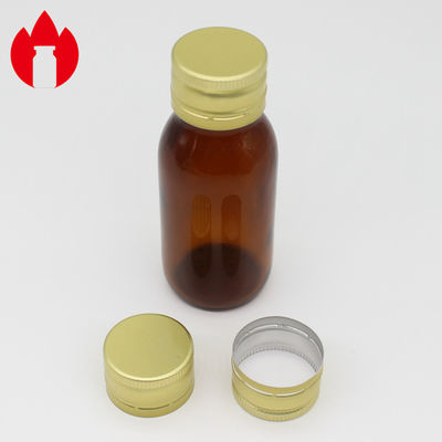 Oral vloeibare glazen fles Pilfer Proof sluiting, 28mm aluminium doppen