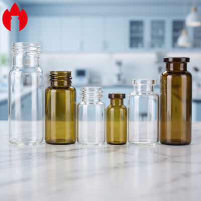 Duidelijke of Amber Pharma injectie flacon van buisglas