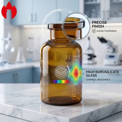 Amber Glass Vials 5ml 10ml 20ml UV Light Resistant Crimp Neck Custom Silk Screen Printing